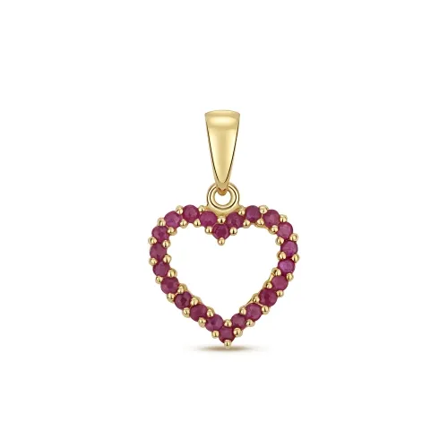 Ruby Heart Pendant 0.62ct 9ct Gold